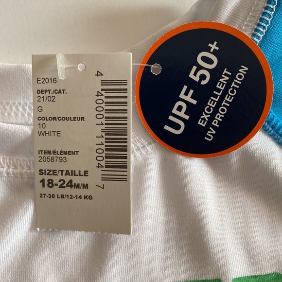 NWT The Children's Place White Rashguard UPF 50+ Surfer Dude size 18-24 Months - Picture 7 of 10